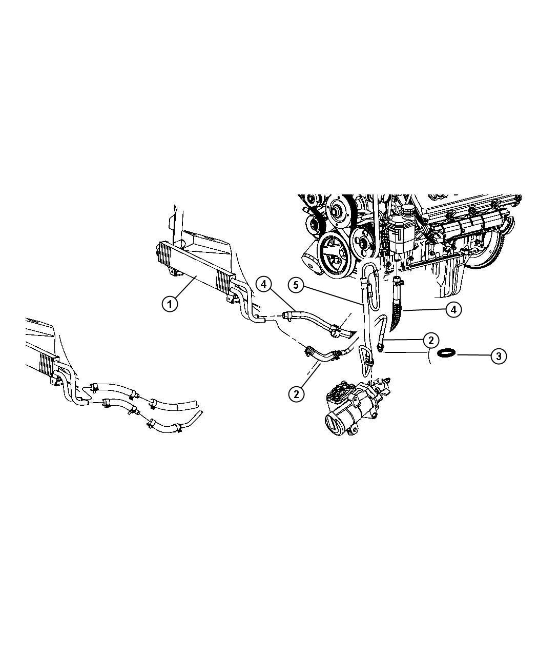 Diagram Power Steering Hoses 4 Wheel Drive. for your Ram 3500  