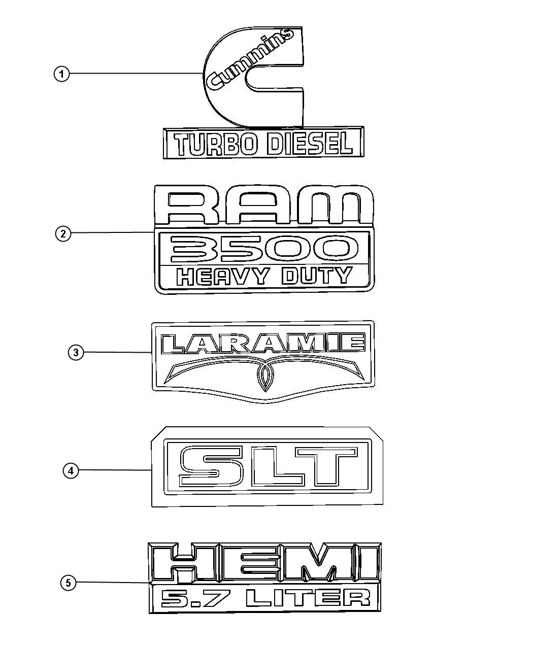 Diagram Nameplates, Emblems and Medallions. for your Chrysler 300  M