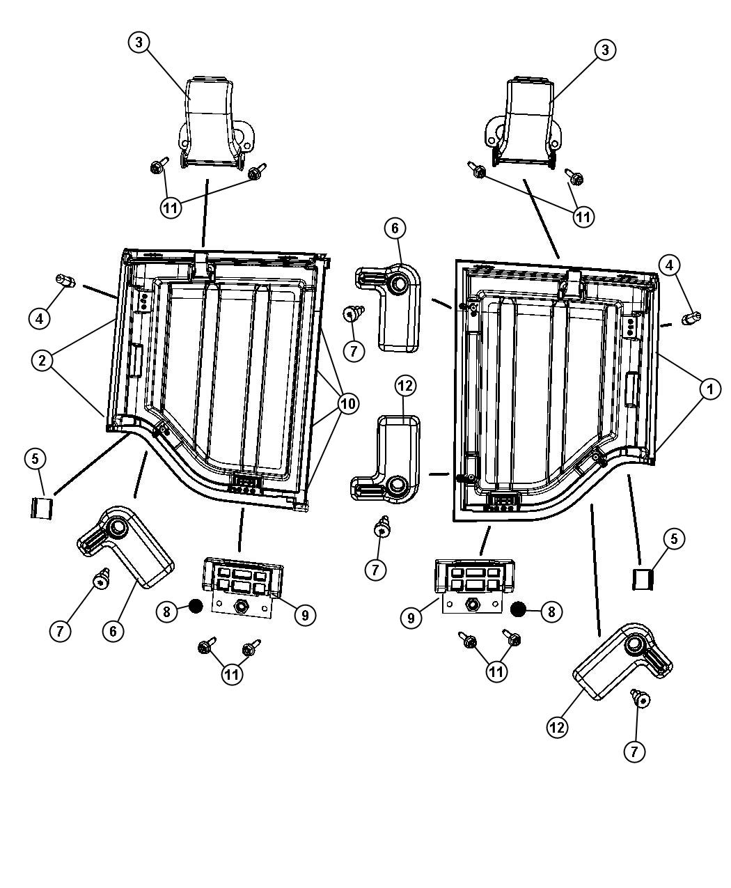 Targa Top Panels and Hardware [[ HARD TOP ]]. Diagram