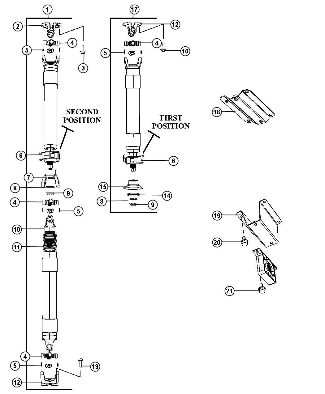 Diagram Shaft, Drive, 3-Piece, Line 0,4,5,9, Body 65, 66, 94. for your Ram 5500  