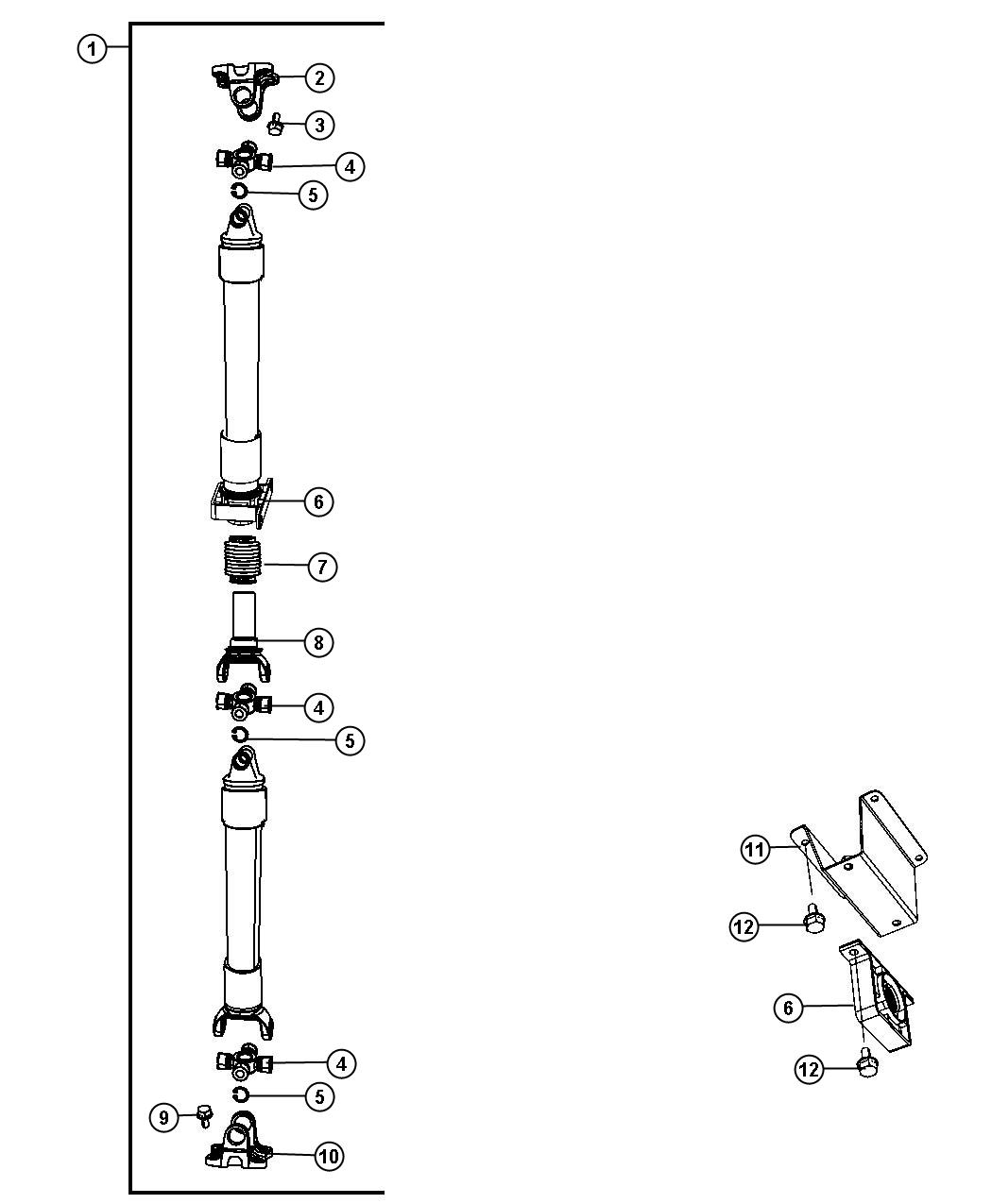 Diagram Shaft Drive, 2-Piece 8. for your Chrysler 300  M