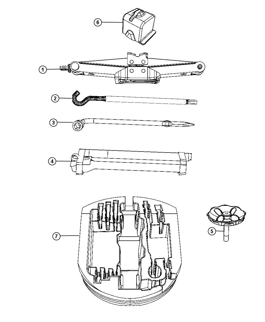 Diagram Jack Assembly And Tools. for your Jeep Grand Cherokee  