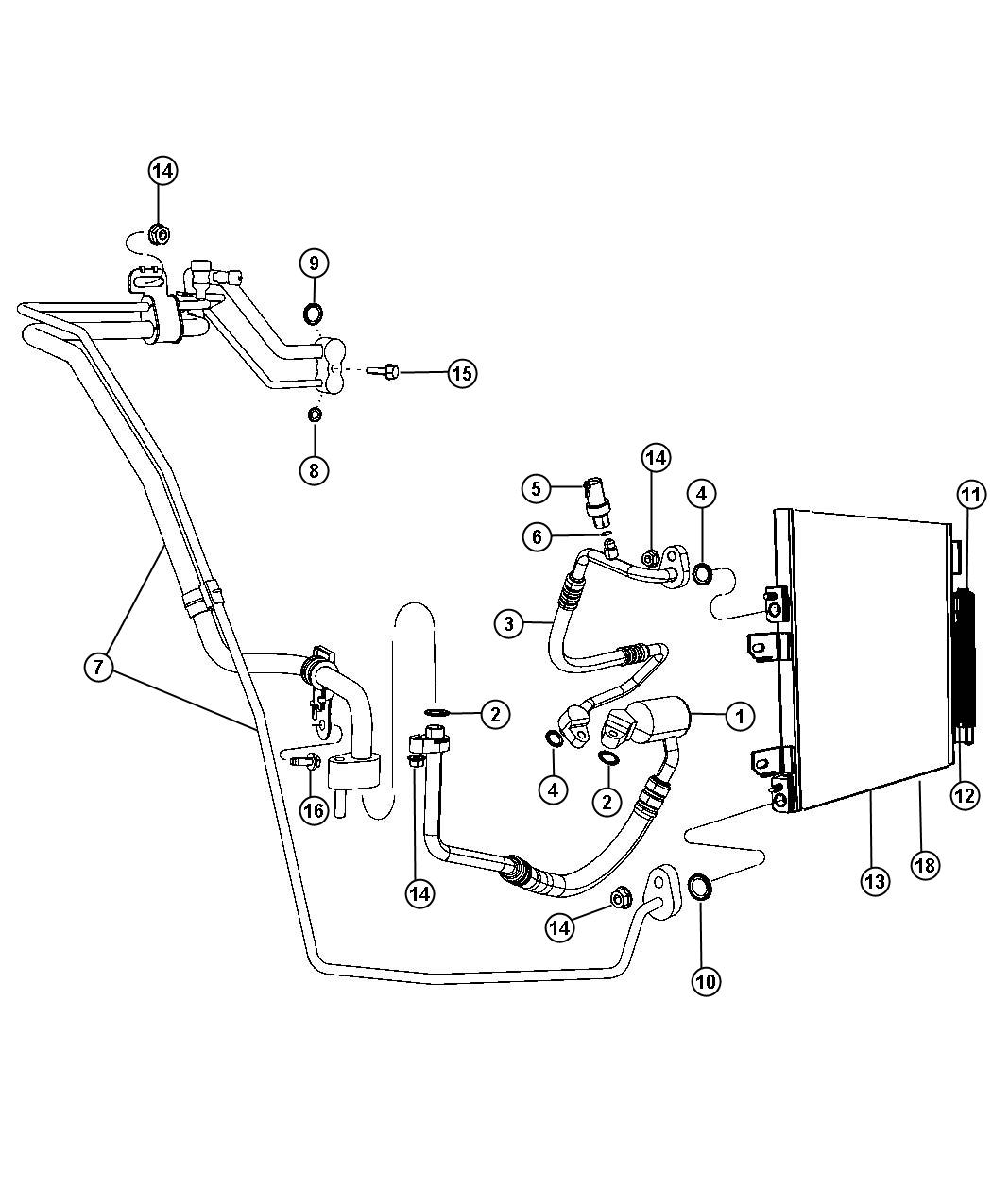 Diagram A/C Plumbing 2.0L [2.0L I4 DOHC 16V DUAL VVT ENGINE] 2.4L [ED3. for your Jeep