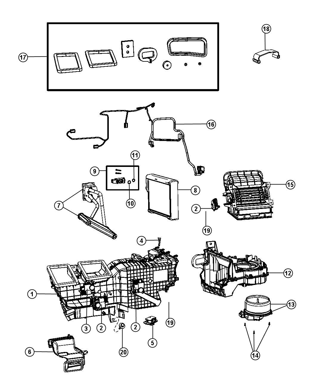 A/C and Heater Unit. Diagram