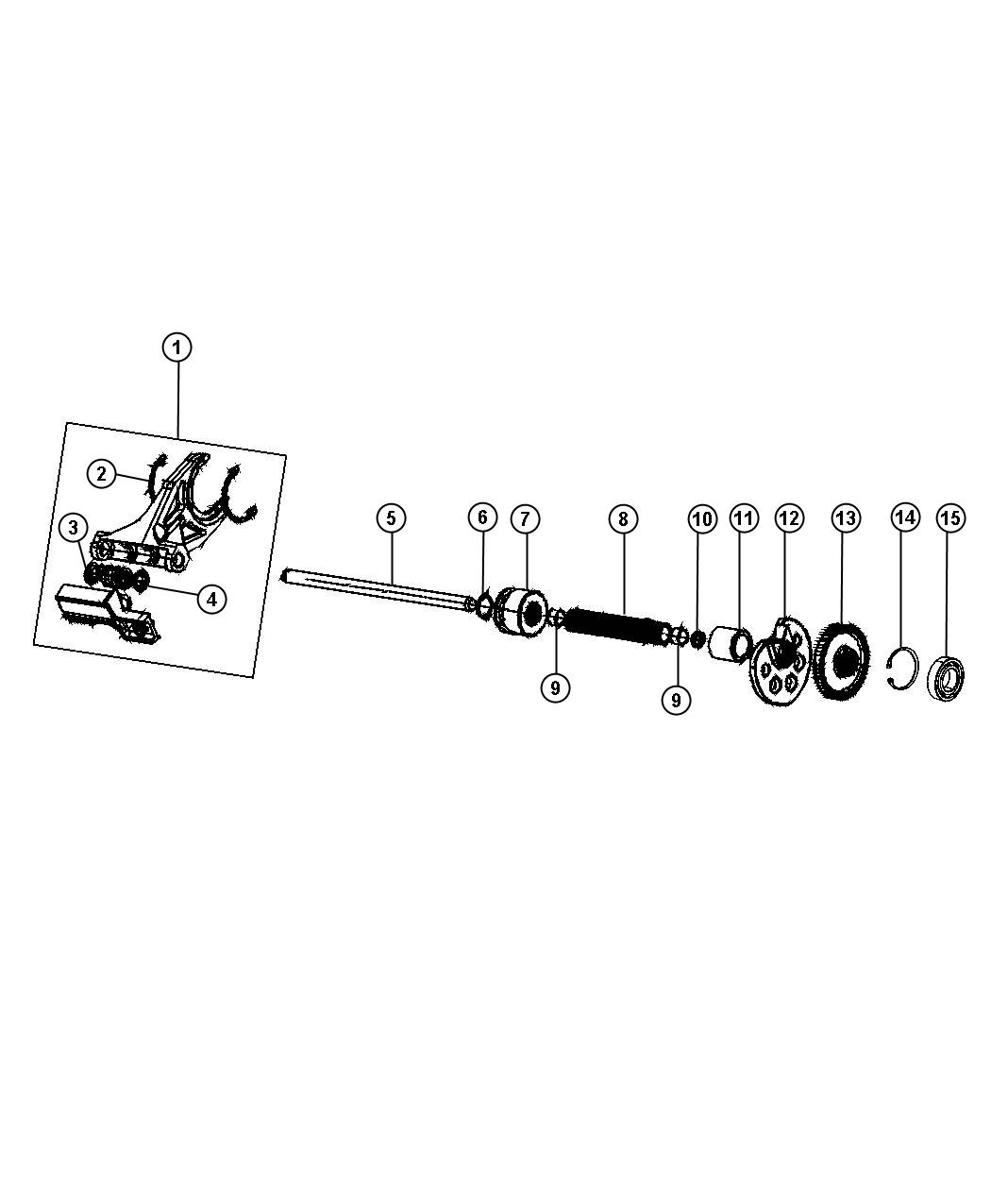 Diagram Shift Forks And Rails MP3023. for your Jeep Grand Cherokee  