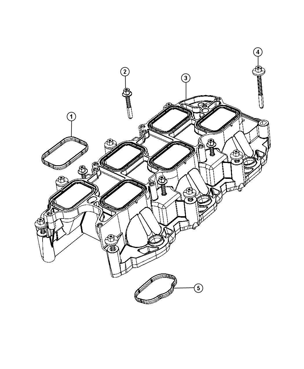 Diagram Lower Intake Manifold 3.6L [3.6L Mid V6 Engine]. for your 2023 Jeep Grand Cherokee LAREDO  