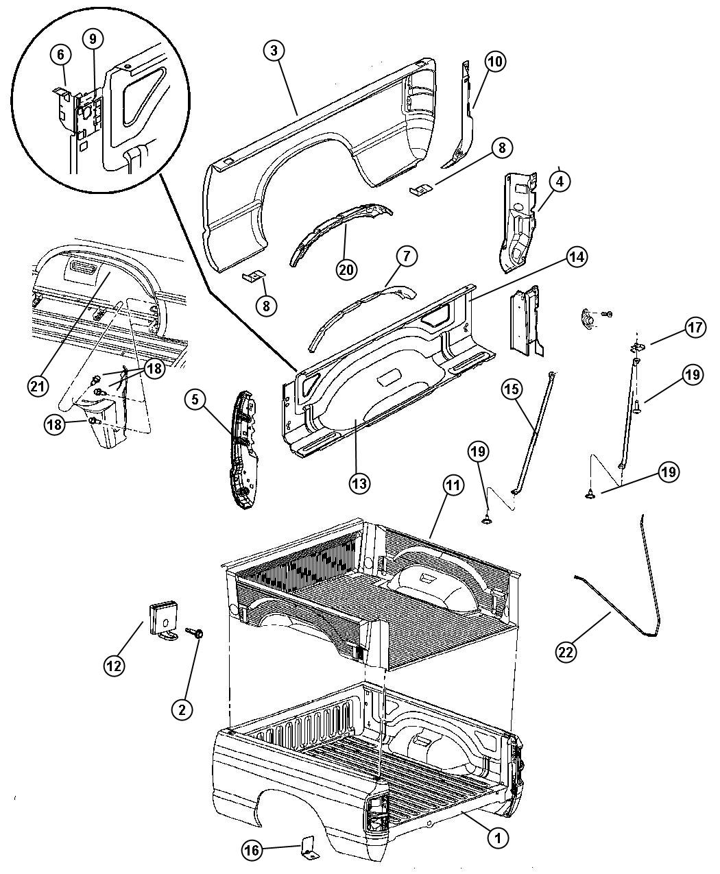 Diagram Pick-up Box. for your Ram 3500  