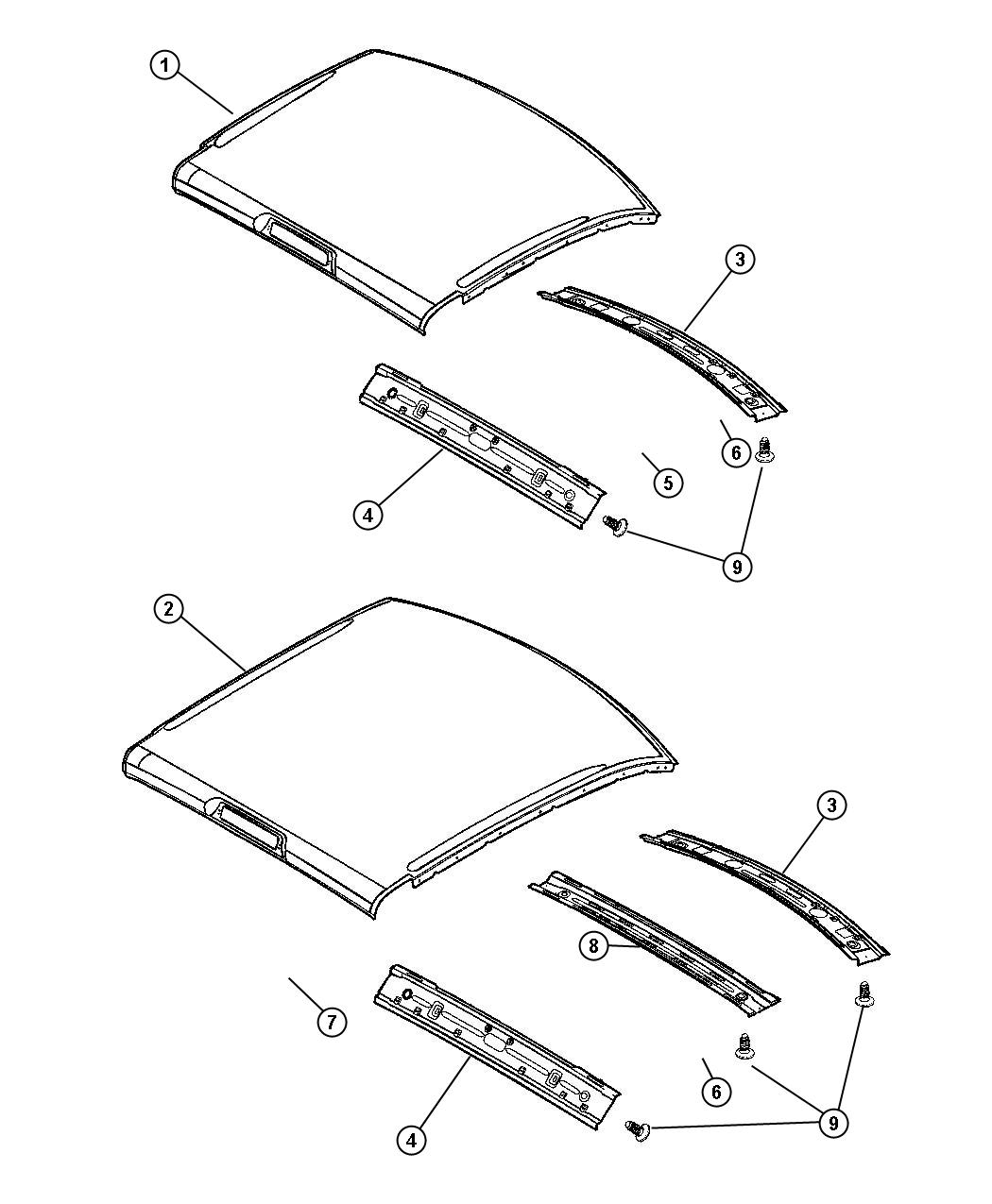 Diagram Roof Panel. for your Ram 3500  