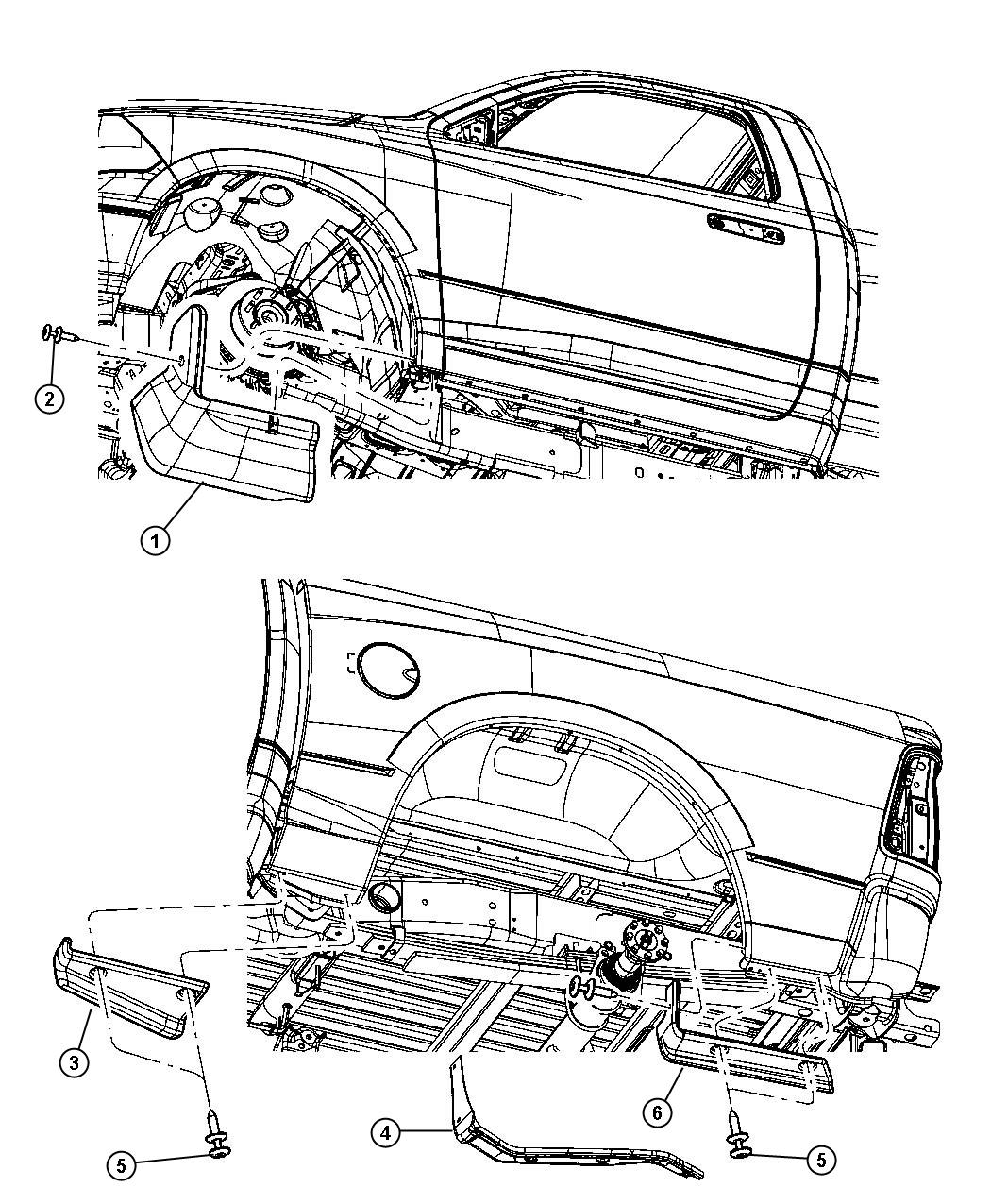 Diagram Fender Guards. for your 2005 Dodge Ram 3500   