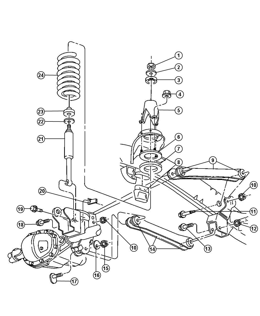 Diagram Suspension, Front, DJ 7. for your 2001 Chrysler 300  M 