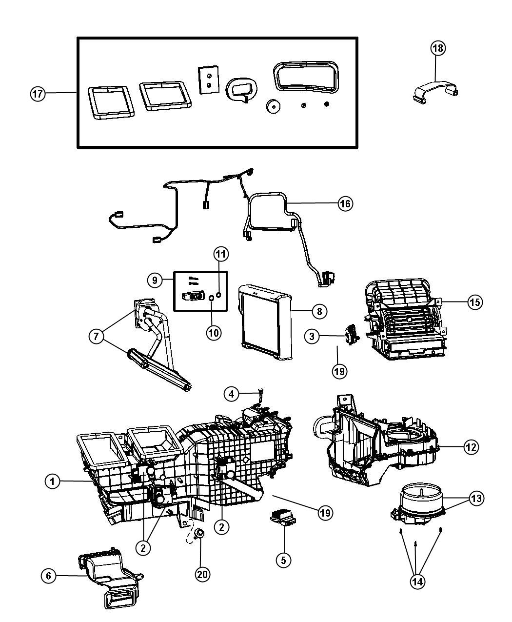 A/C and Heater Unit Zone. Diagram