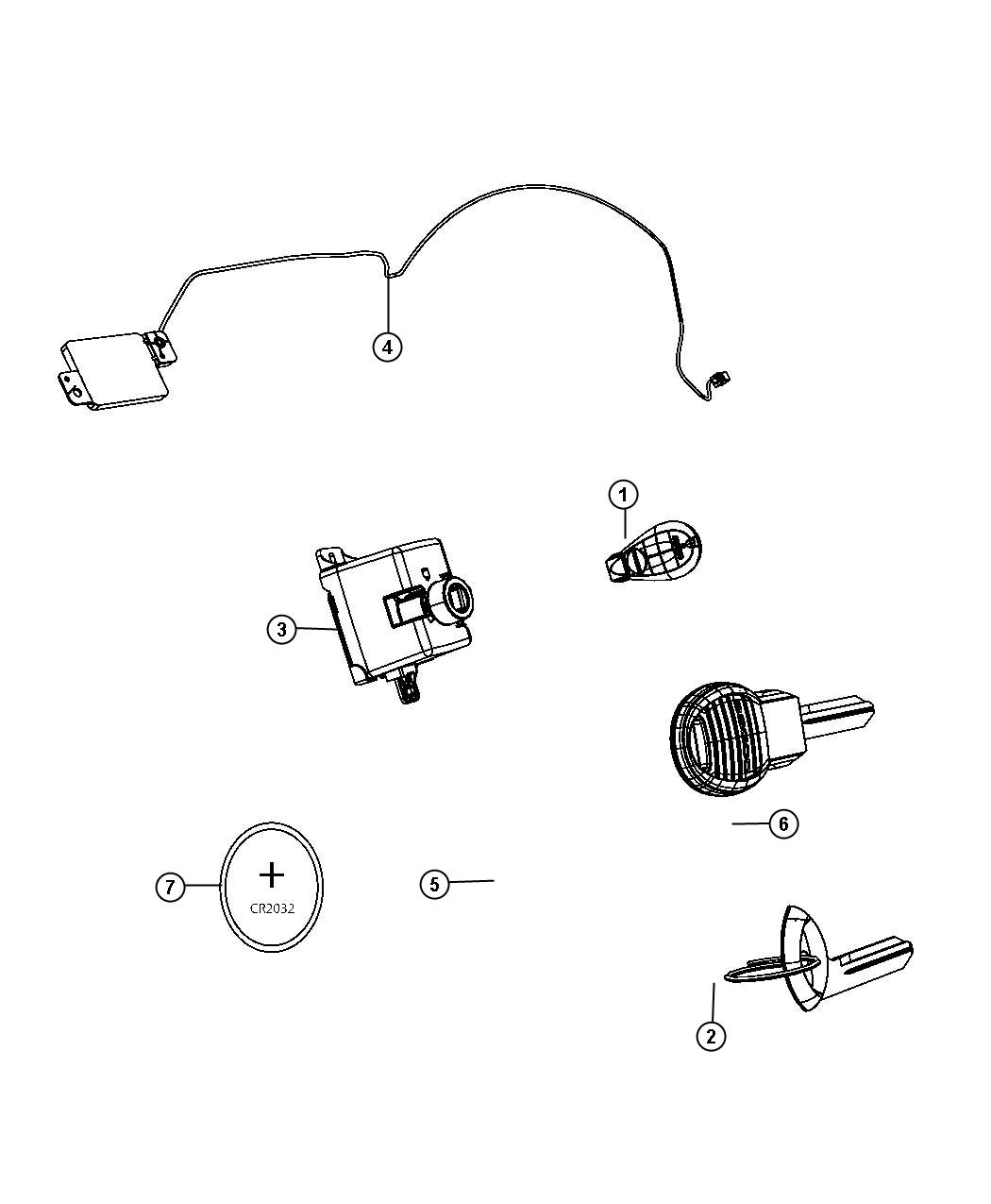 Receiver Modules, Keys and Key FOBS. Diagram