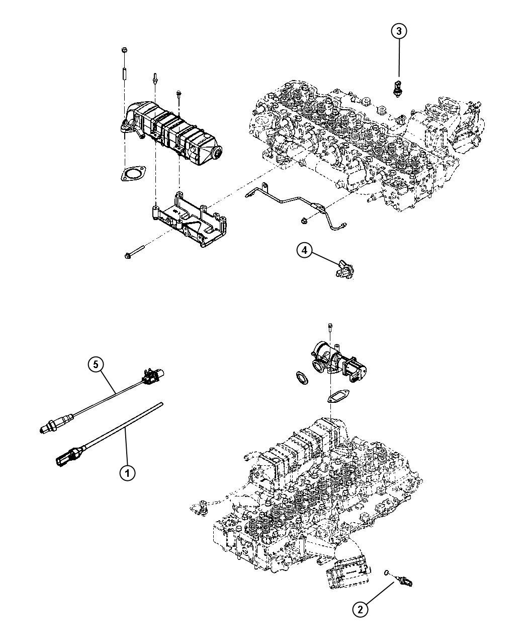 Diagram Sensors Exhaust and Oxygen Diesel. for your Ram 2500  