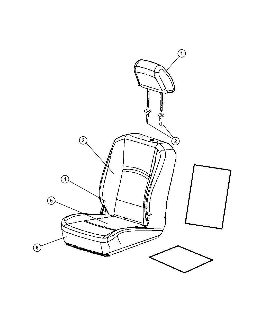 Front Seat - Bucket - Trim Code [MJ]. Diagram