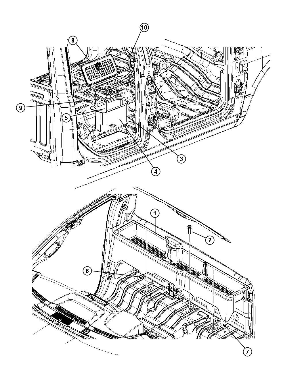 Rear Storage Compartments. Diagram