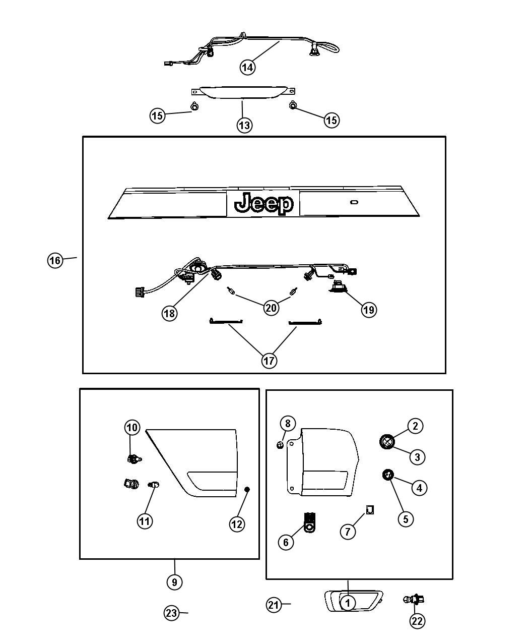 Diagram Lamps, Rear. for your Jeep