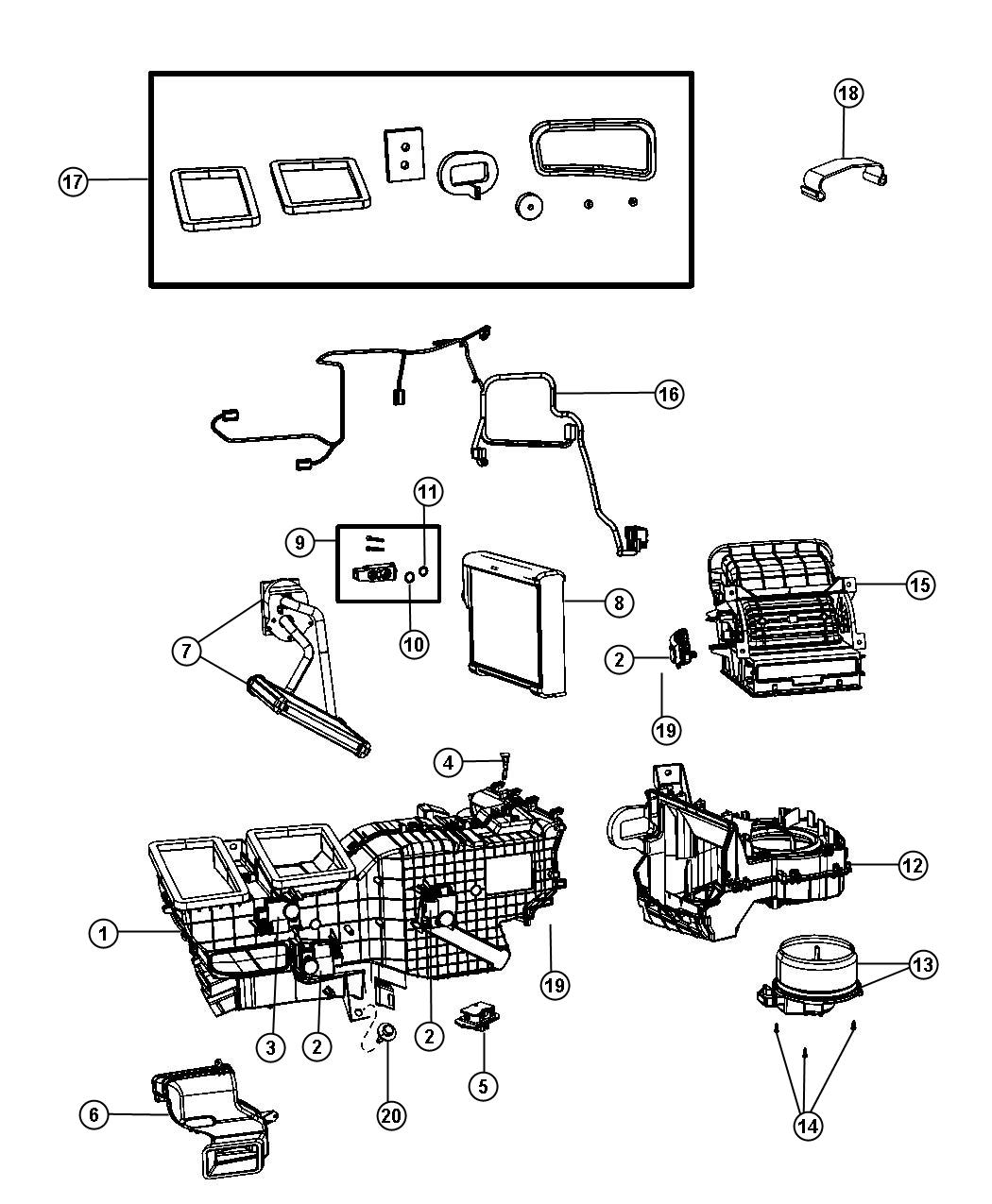 A/C and Heater Unit. Diagram