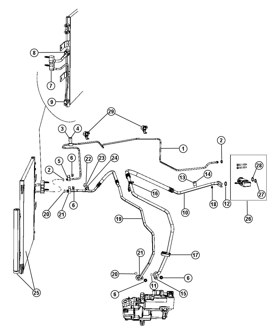 Diagram A/C Plumbing 5.7L [5.7L V8 HEMI HEV Engine] Hybrid. for your Ram 1500  