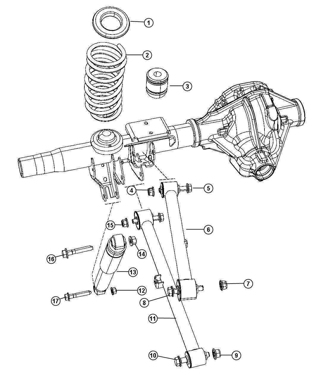 Diagram Suspension,Rear. for your 2021 Ram 1500   