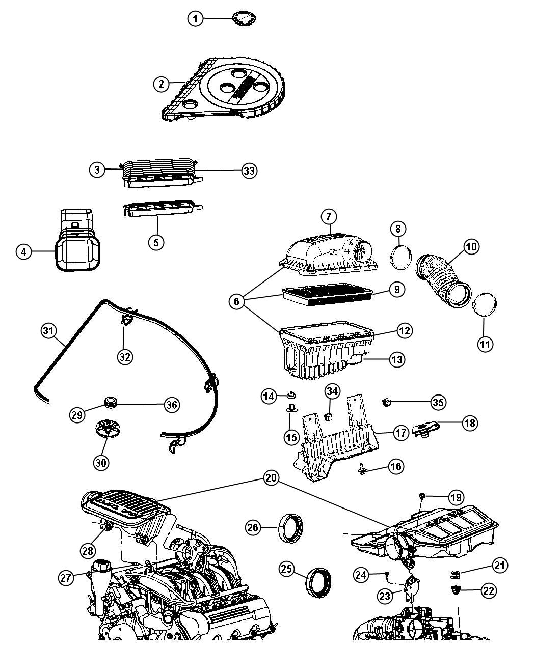 Diagram Air Cleaner. for your 2023 Ram 2500   