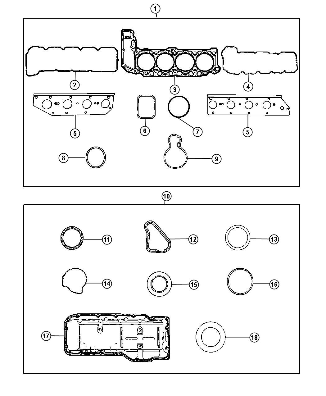 Diagram Engine Gasket Kits 4.7L [4.7L V8 FFV ENGINE]. for your Ram 1500  