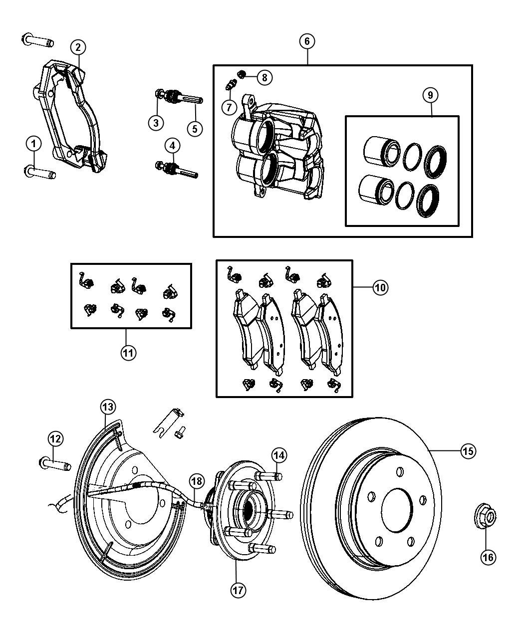 Diagram Brakes,Front. for your 2003 Dodge Dakota   