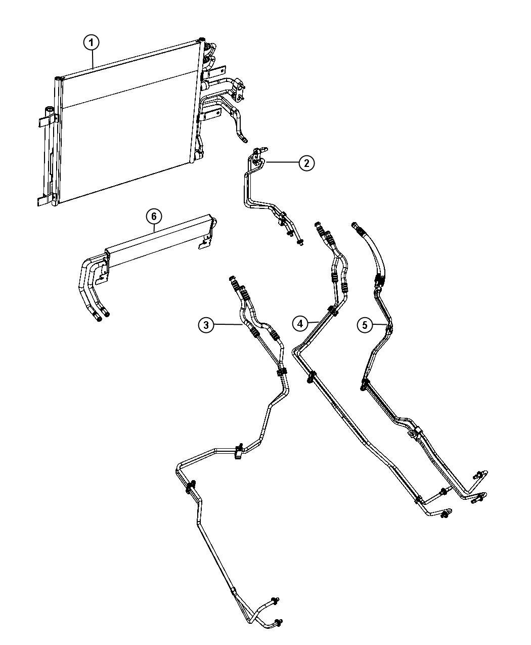 Transmission Oil Cooler and Lines. Diagram