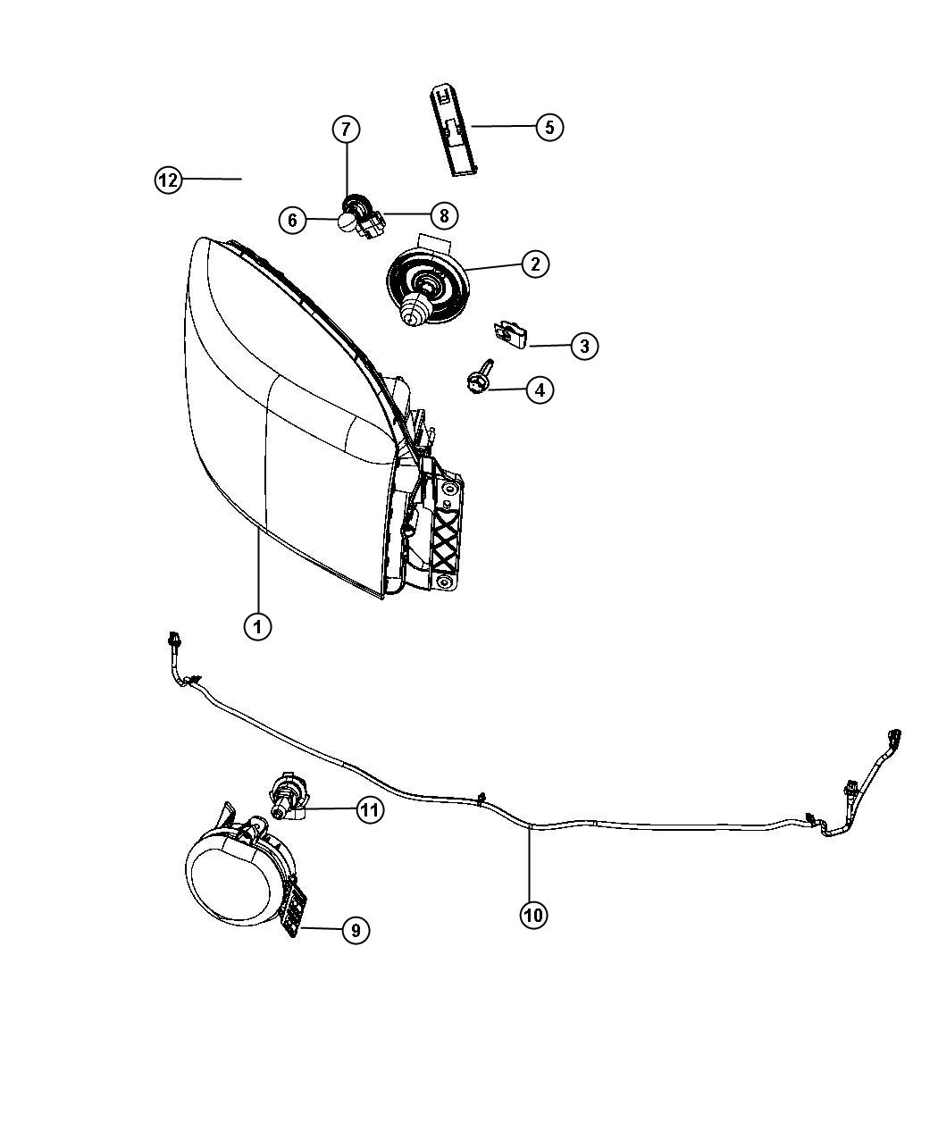 Lamps Front. Diagram