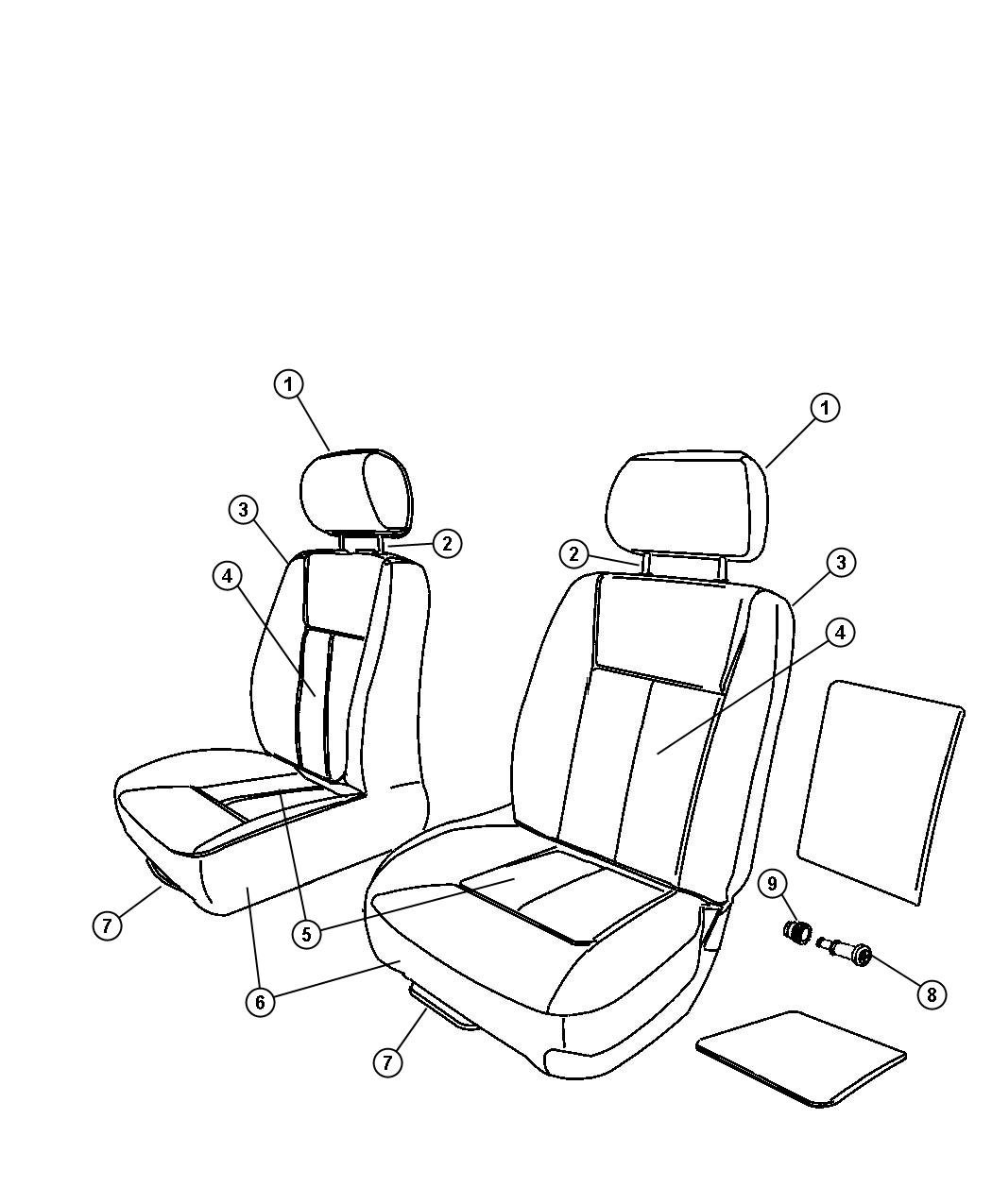 Front Seat - Bucket -Trim Code [R5]. Diagram