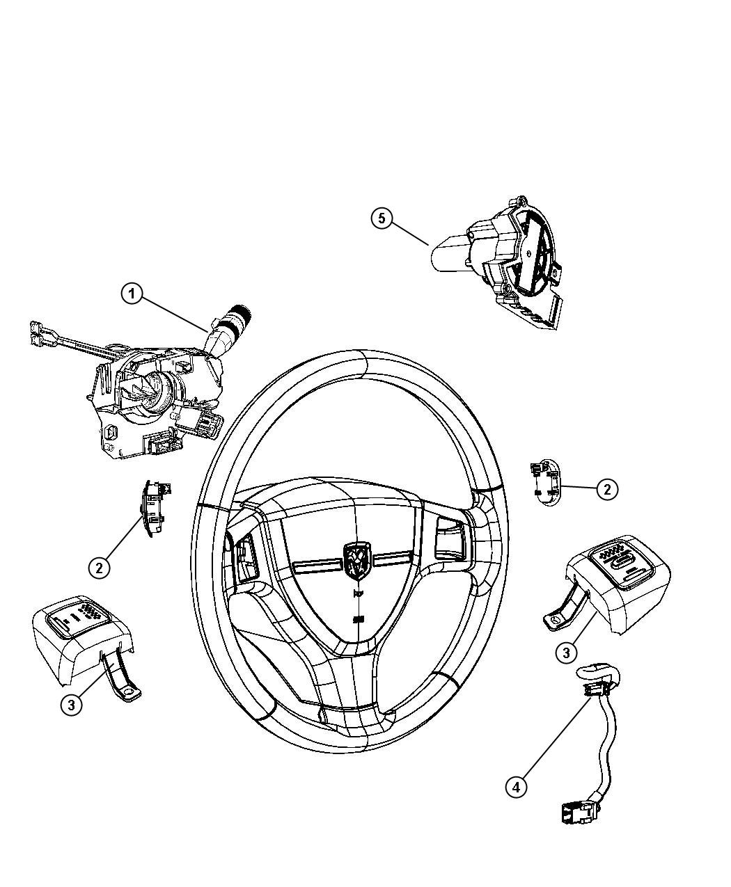 Diagram Switch Steering Column and Wheel. for your Ram