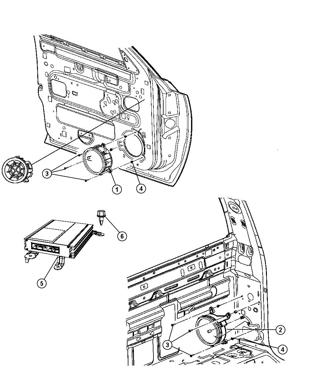 Diagram Speakers and Amplifiers. for your 2011 Jeep Wrangler   