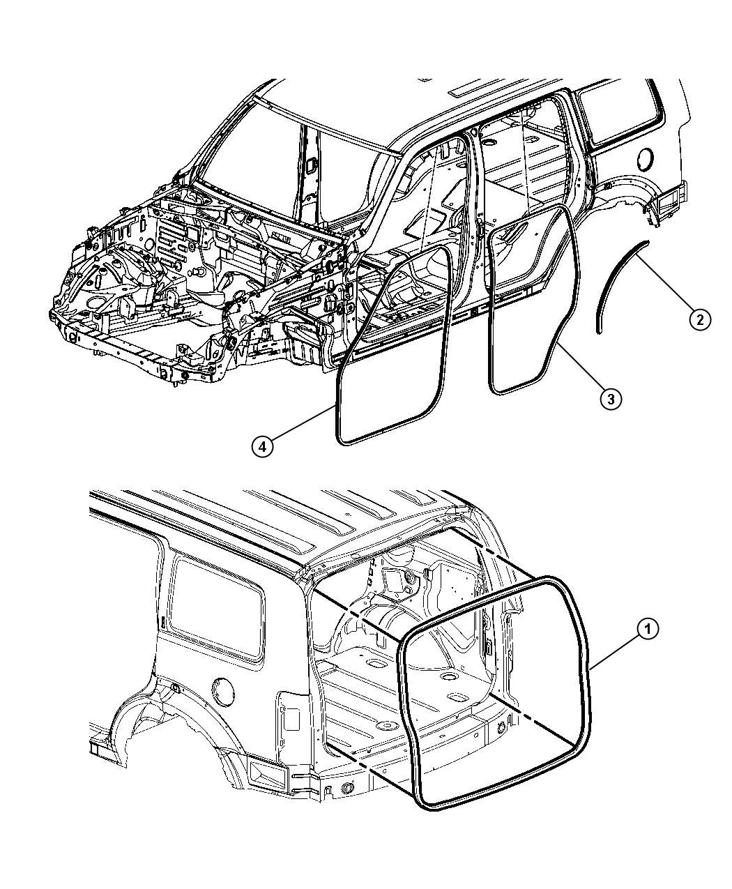 Body Weatherstrips And Seals. Diagram