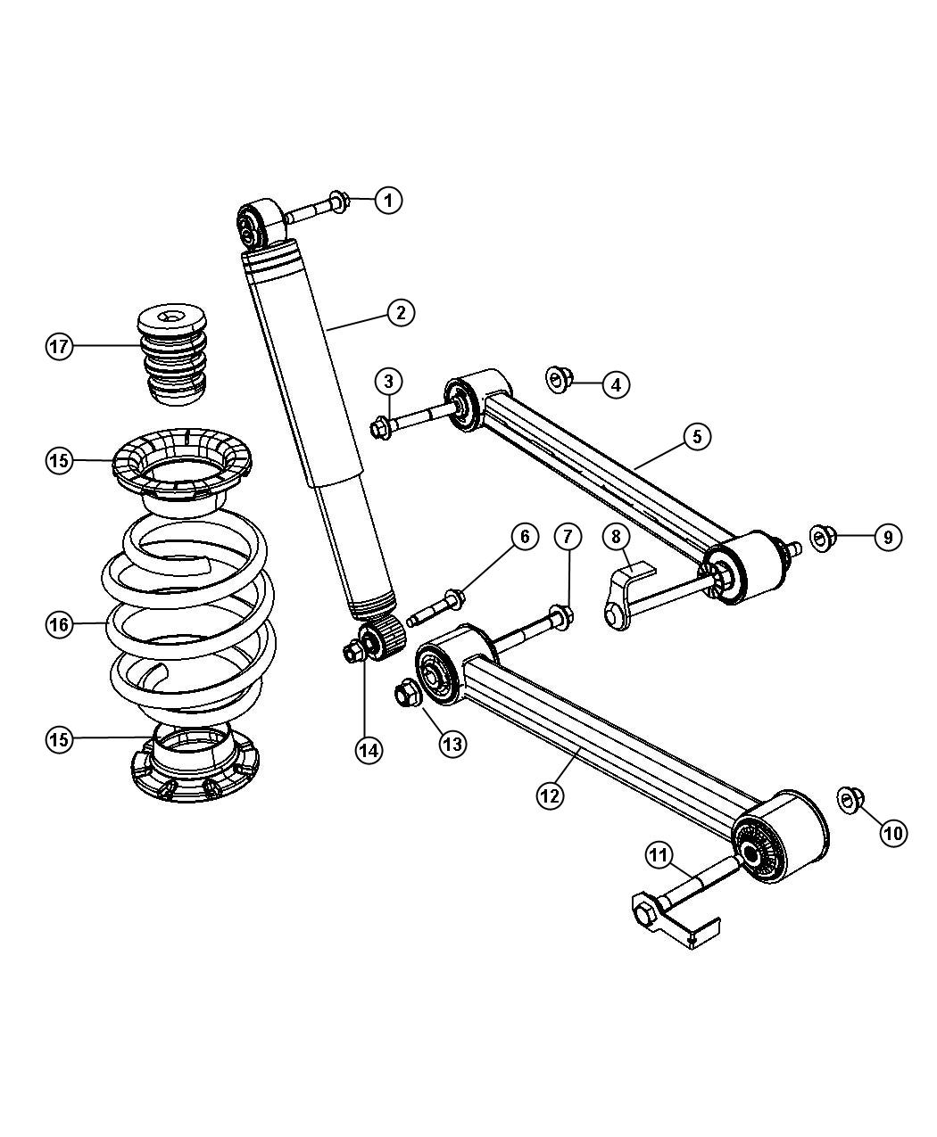 Diagram Suspension,Rear. for your Dodge NITRO  