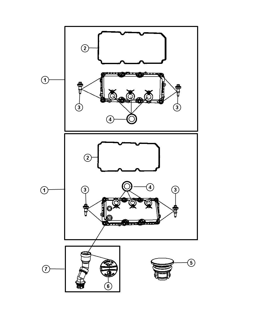 Diagram Cylinder Head Covers 4.0L [4.0L V6 SOHC Engine]. for your 2019 Dodge Charger   