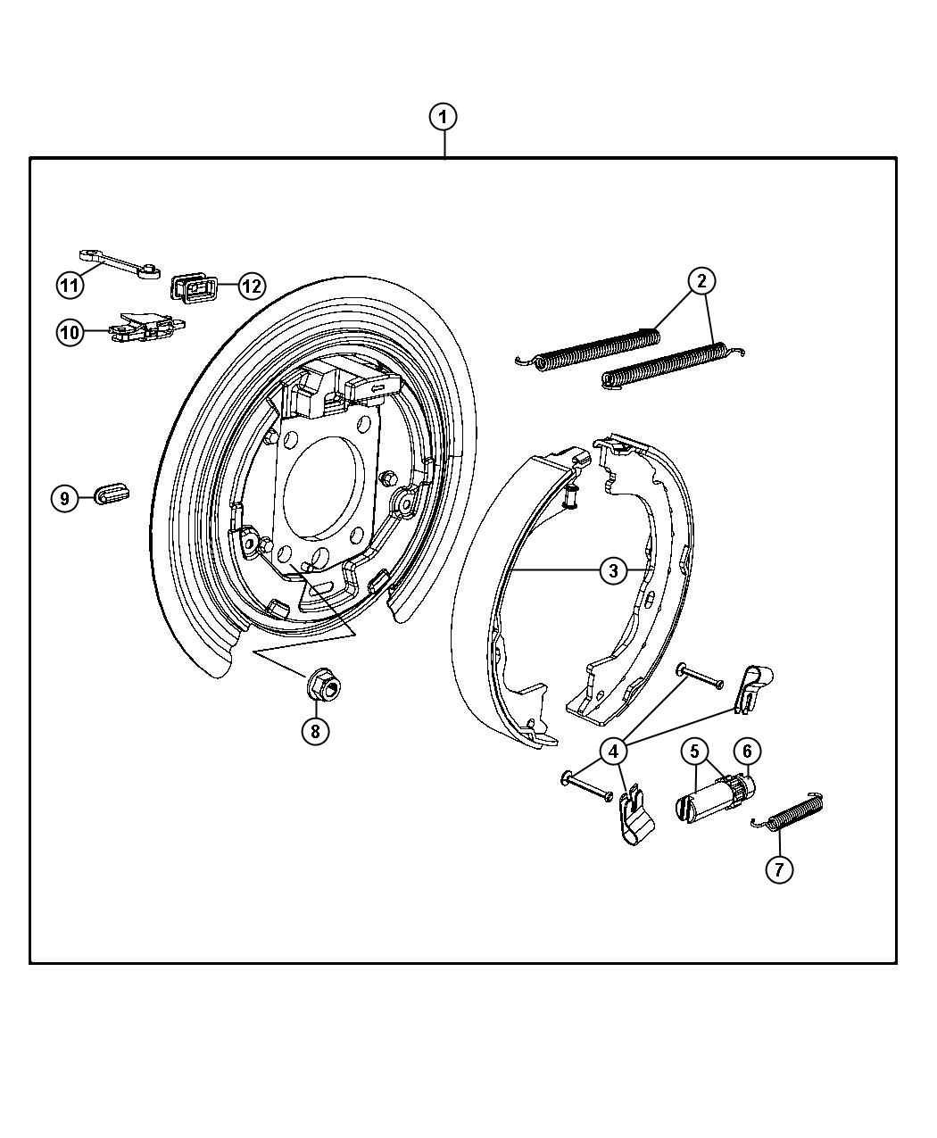 Diagram Park Brake Assembly,Rear Disc. for your 2004 Jeep Liberty   