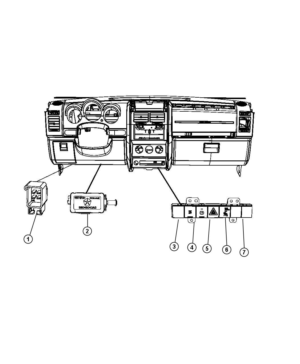 Diagram Switches Instrument Panel. for your Dodge