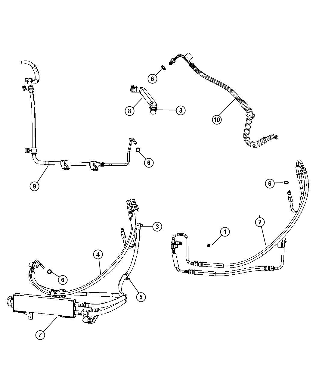 Diagram Power Steering Hoses. for your 2007 Jeep Grand Cherokee   