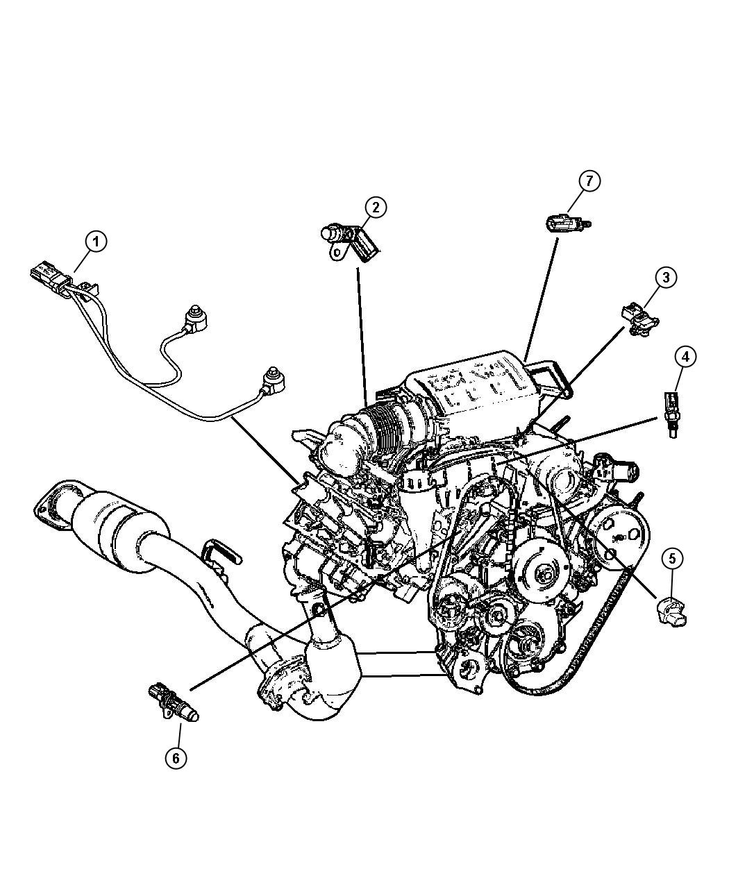 Diagram Sensors, Gas Engine. for your Jeep Liberty  