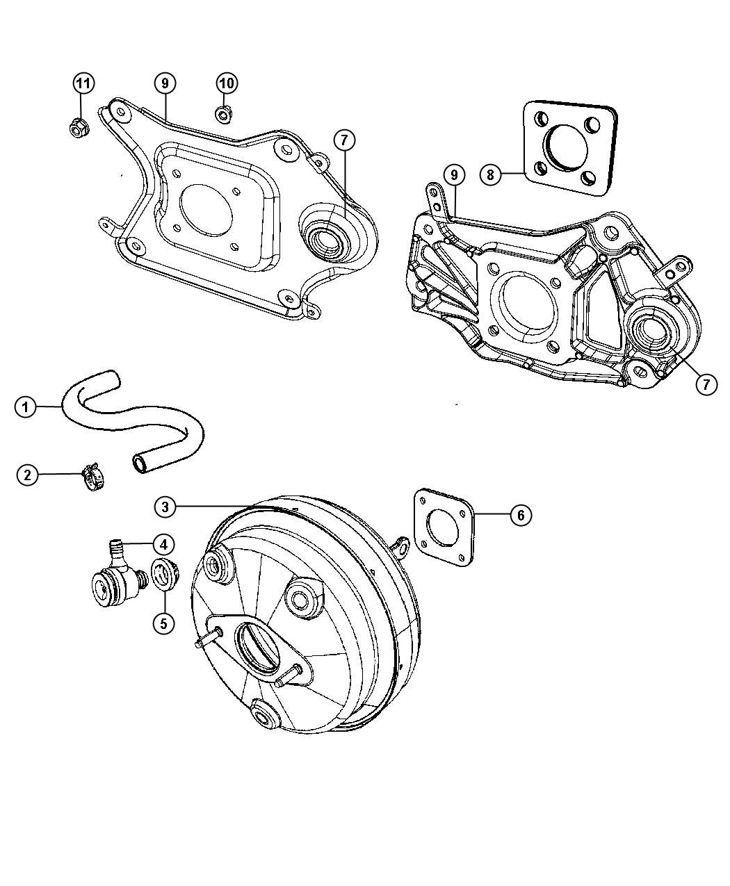 Booster,Vacuum Power Brake. Diagram