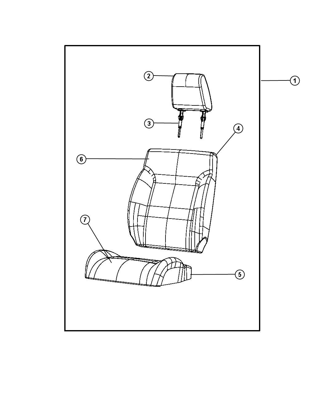 Diagram Front Seat - Bucket - Trim Code [AL]. for your 2000 Chrysler 300  M 