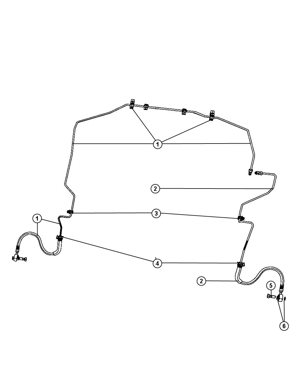 Diagram Brake Tubes and Hoses, Front. for your Jeep