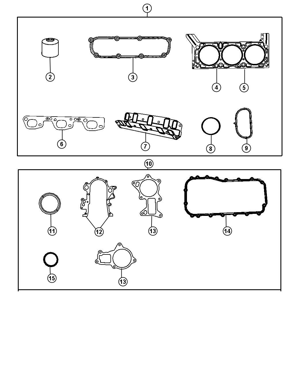 Diagram Engine Gasket Kits 3.8L [3.8L V6 SMPI Engine]. for your Jeep Wrangler  