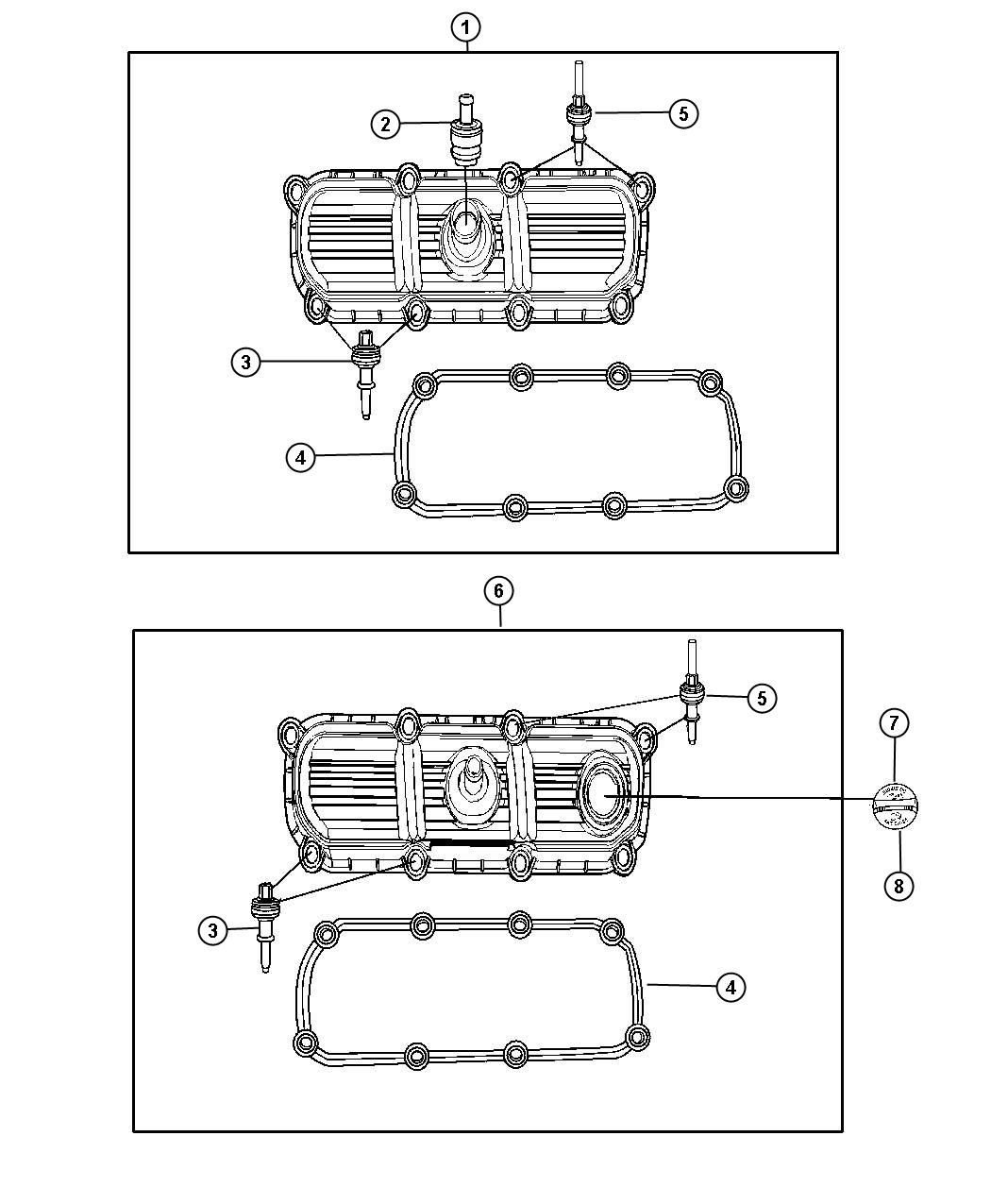 Diagram Cylinder Head Covers 3.8L [3.8L V6 SMPI Engine]. for your Jeep Wrangler  