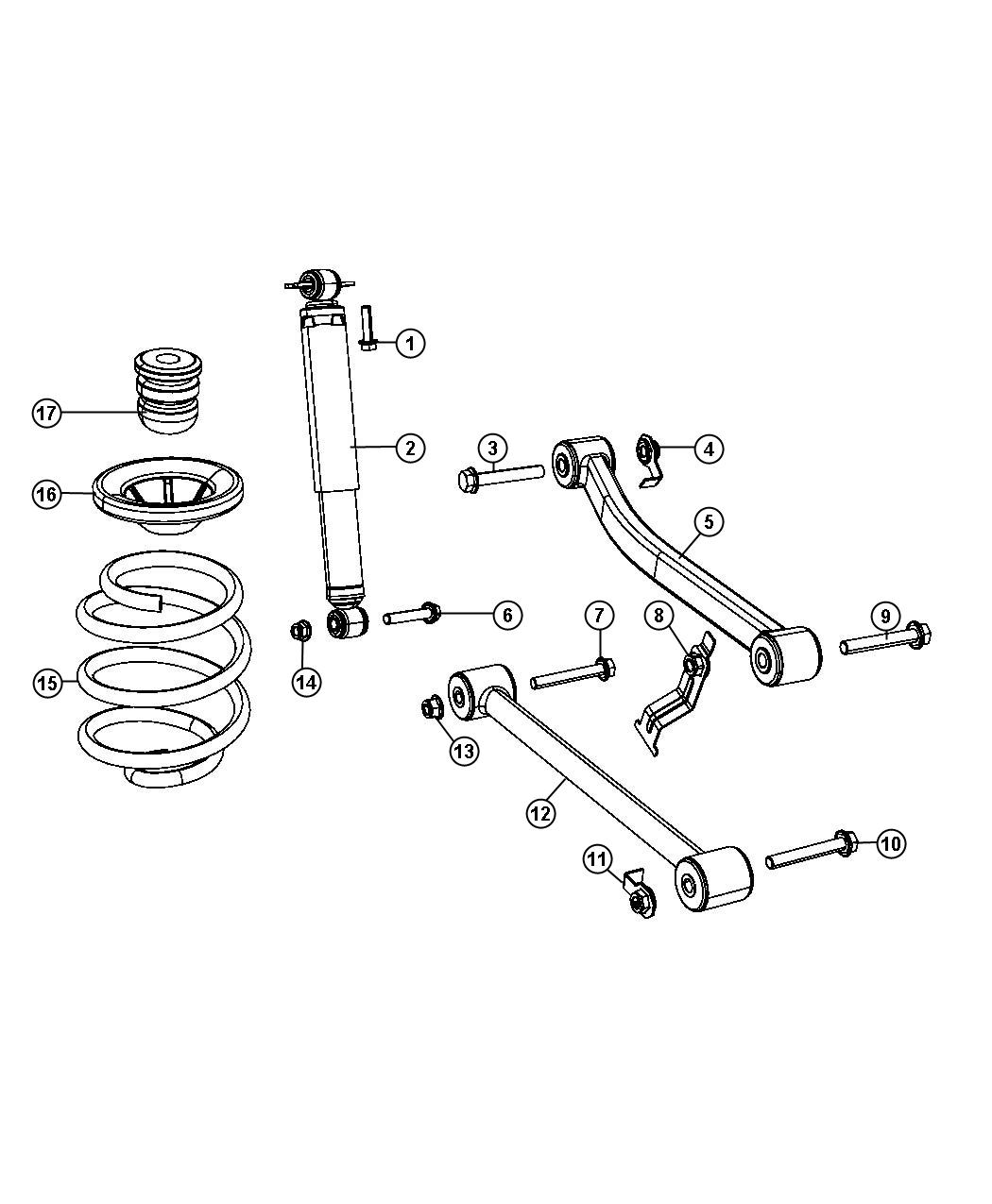 Diagram Suspension, Rear. for your Jeep Wrangler  