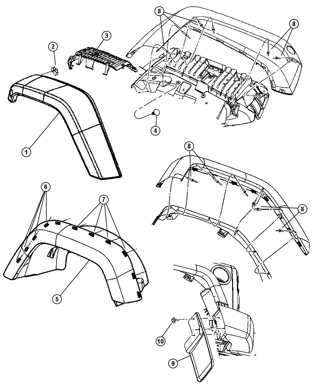 Diagram Exterior Ornamentation. for your Jeep