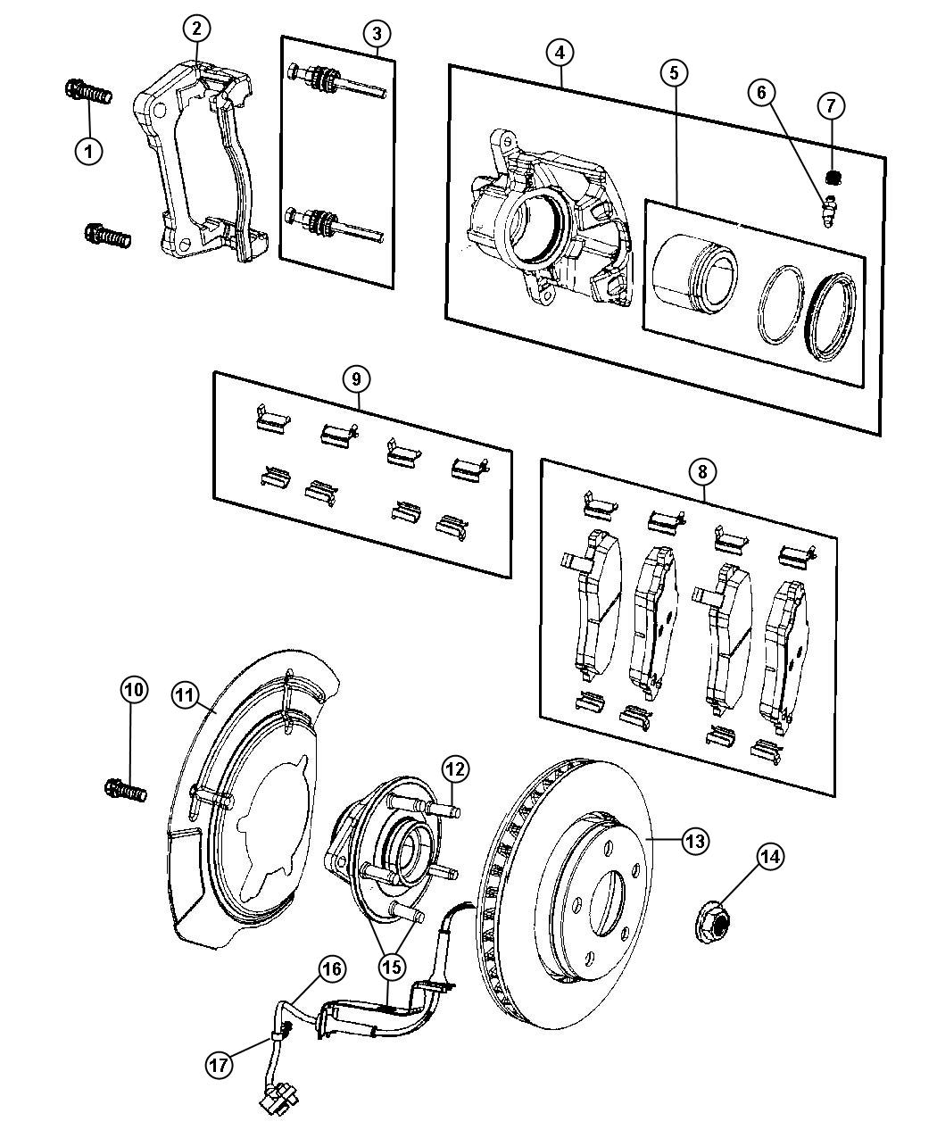 Diagram Brakes,Front. for your Jeep