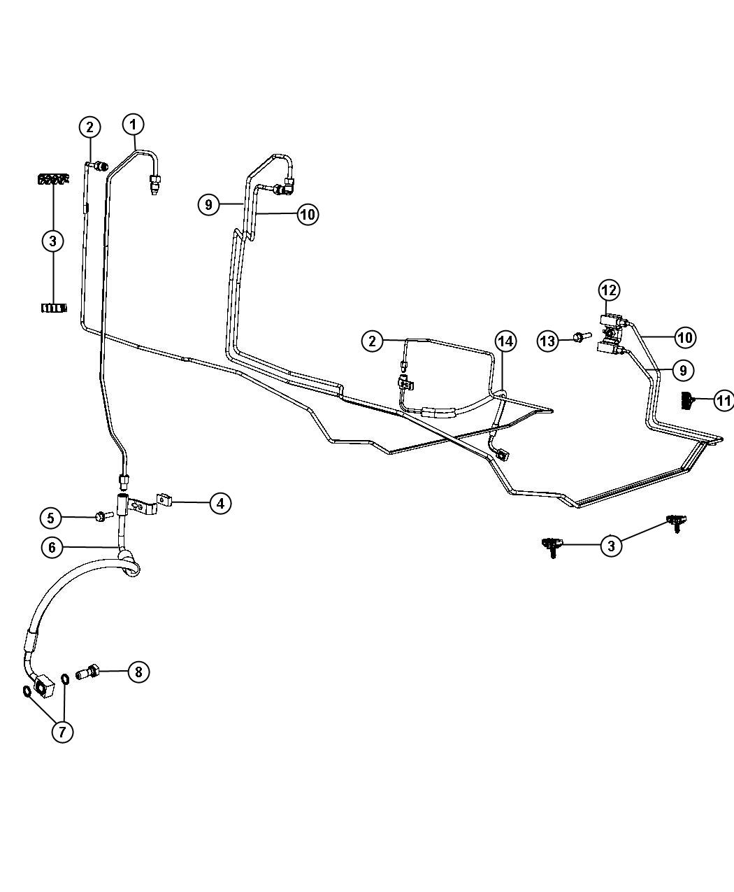 Brake Tubes and Hoses,Front. Diagram