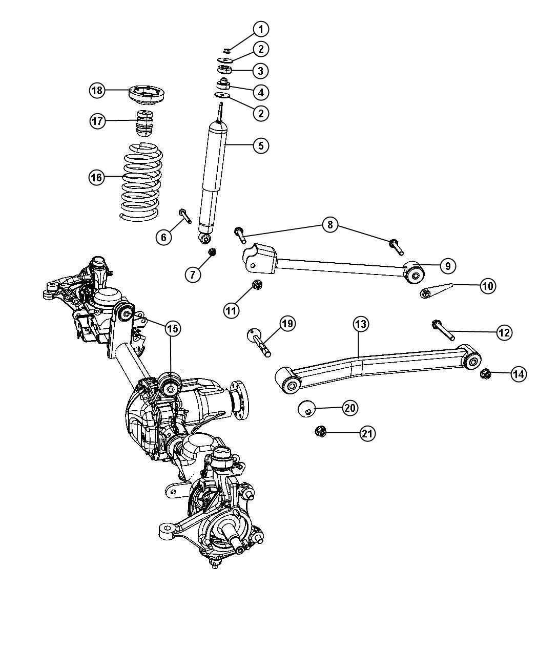 Diagram Suspension, Front, Springs,Shocks,Control Arms. for your 2019 Jeep Wrangler   