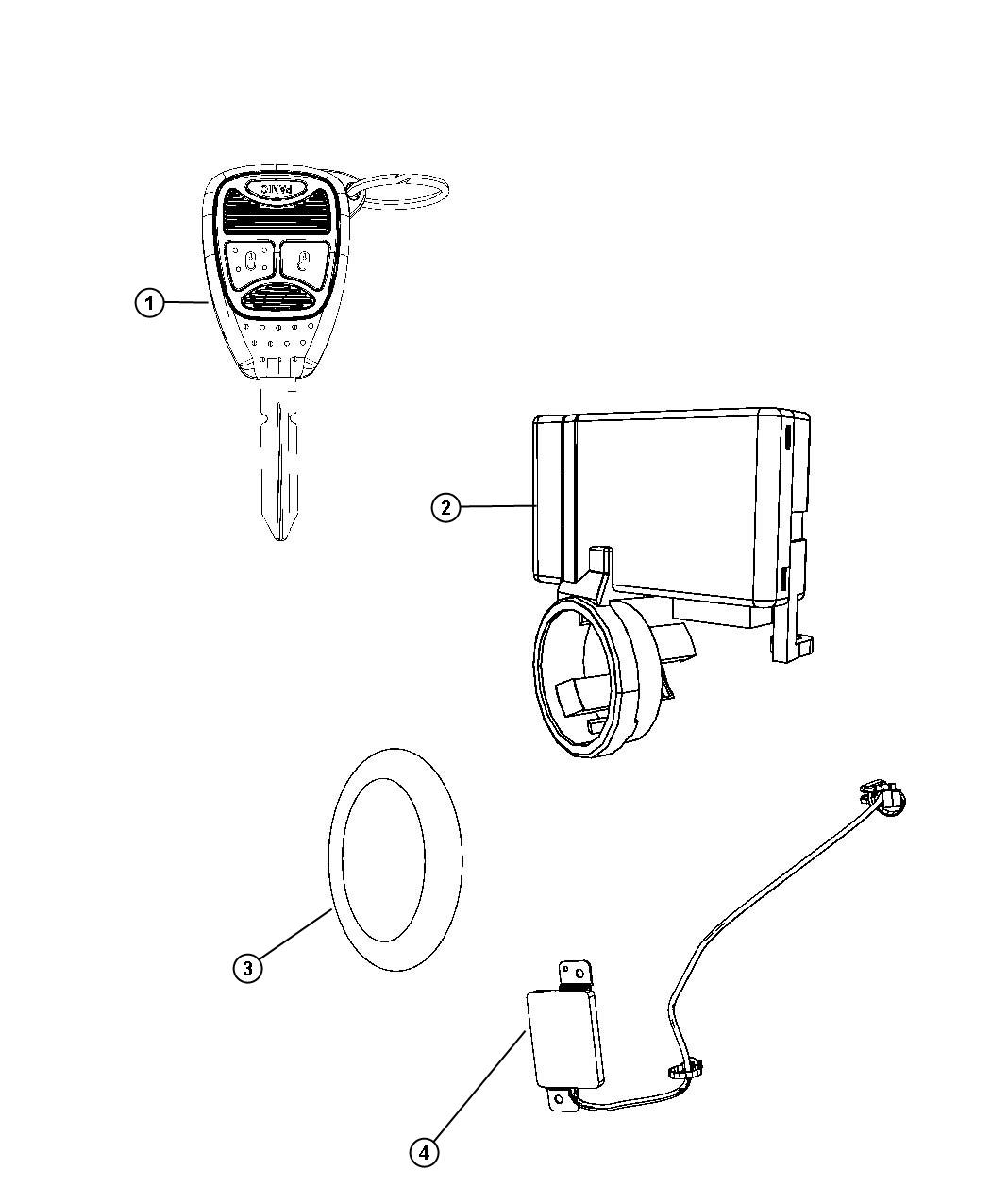 Diagram Receiver Module, Keys and Key FOBS. for your Dodge Avenger  