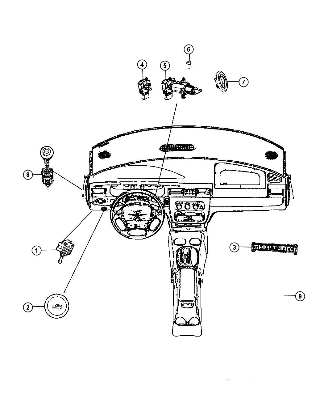 Diagram Switches Instrument Panel. for your Dodge Avenger  